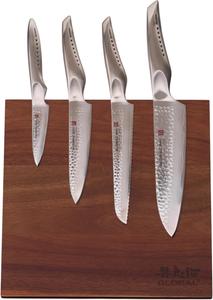 Global Bitoku набор из 5 предметов SAI Essentials: магнитная подставка, 4 ножа: 20 см шеф-нож, 15 см универсальный, 15 см зубчатый универсальный, 7,5 см овощной, акация