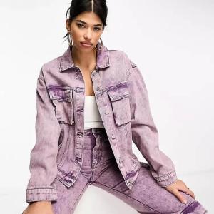 Джинсовая куртка Kyo The Brand Denim Metallic Pocket Detail, фиолетовый