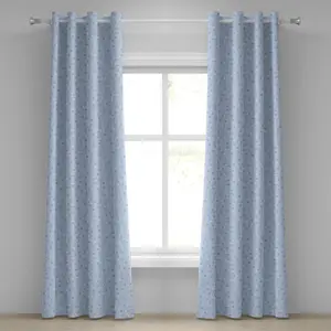 Штора на люверсах ABAKUHAUS с цветочным рисунком, милые весенние цветы на синем фоне - романтический ретро-узор, декоративные двухпанельные шторы, 280 см x 175 см, сине-фиолетовый, нежно-голубой Abakuhaus