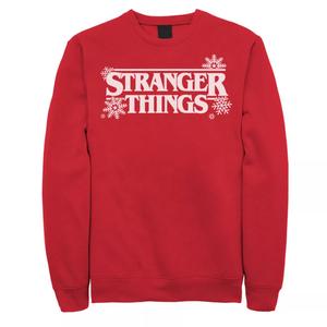 Мужской белый свитшот с логотипом Stranger Things Holidays Snowflakes Licensed Character