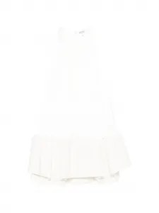 Плиссированное мини-платье с воланами в стиле фламенко LOEWE, белый