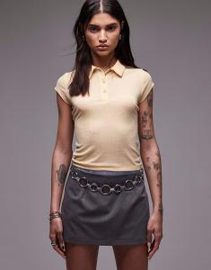 Микро-мини-юбка ASOS DESIGN серого меланжевого цвета