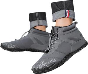 Женские зимние ботинки Snow Boots, мода Y2K, с меховой подкладкой, укороченные ботильоны, утепленные на шнуровке, водонепроницаемые, легкие зимние обувь для женщин Generic, #D02-Grey