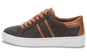 Кеды, скейтборд обувь женская низкая коричневый/белый Michael Kors