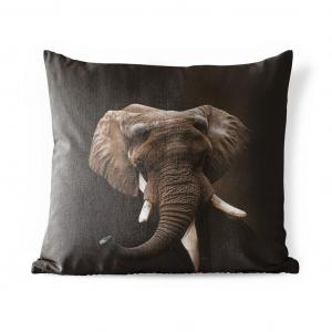 Уличная подушка MuchoWow - Портрет - Слон - Искусство - 60x60 см - Устойчивость к атмосферным воздействиям - Подушка для отдыха - Чехлы для подушек - Декоративные чехлы для подушек - Декоративные чехлы для подушек, мультиколор