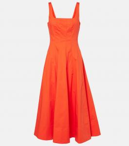 Платье миди из хлопкового поплина Wells Staud, Cayenne