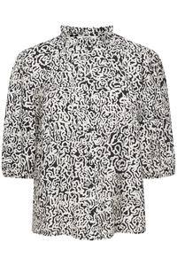 Блуза b.young Ilamo, черный/белый