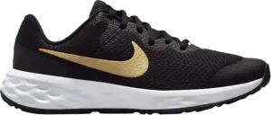 Кроссовки Nike Revolution 6 GS 'Black Metallic Gold', черный