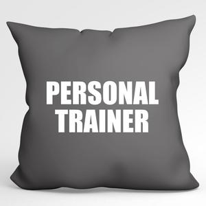 Подушка Huuraa. Декоративный чехол для индивидуальной тренировки тренера без наполнителя. Размер: 40 x 40 см. Серый стальной с мотивом для всех тренеров по фитнесу. Идея подарка для друзей и семьи Hellweg Druckerei