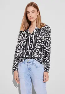 Блузка с длинными рукавами STREET ONE из чистого хлопка, синий