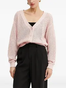 Кардиган рыхлой вязки с V-образным вырезом GUESS USA, розовый