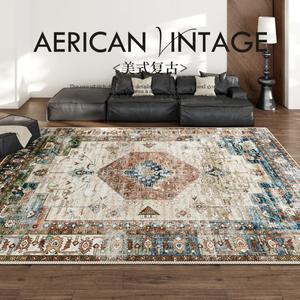 AOVOC Ковер 240х400 см в американском ретро стиле для гостиной, спальни, у дивана или кофейного стола, винтажный противоскользящий