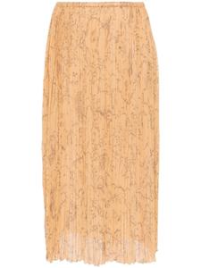 Fabiana Filippi плиссированная юбка миди с принтом Fabula, желтый
