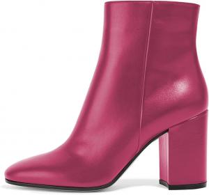 Женские ботильоны FSJ с округлым носком, массивным каблуком, ручной работы, элегантные повседневные сапожки для женщин, повседневная носка, размер 4-15 US, Mediumvioletred