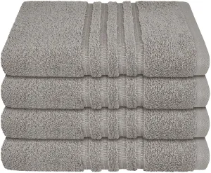 Полотенца для рук Schiesser "Milano из 100% хлопка с элегантной каймой в стиле high-low", (набор, 4 шт.), Сделано в зеленом цвете 50х100 см (4 шт.), светло-серый