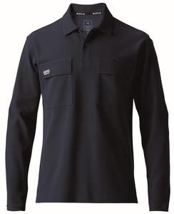 Рубашка-поло с длинным рукавом BURTLE (унисекс) для весны и лета, темно-синяя, размер 515 3 3L