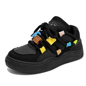 BIGWASP Антискользящие износостойкие низкие скейтерские кроссовки мужские - черные, цвет Black