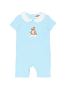 Комбинезон с принтом "медвежонок" Moschino Kids, синий