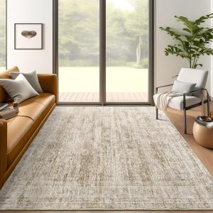 Ковер Soalmost Washable для гостиной, 188х122 см, коричневый