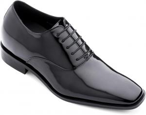 Мужские невидимые обувные платформы TOTO - черные лакированные кожаные дерби с шнуровкой для официального стиля - увеличивают рост на 3 дюйма - H6532B - размер 9 D(M) US No Brand, черный