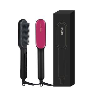 Выпрямляющая щетка для волос ekdo, утюжок для завивки и выпрямления двойного применения, прибор для завивки волос на лбу kd3800 KSKIN, розовый