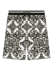 Шорты с принтом Majolica Dolce & Gabbana Kids, черный