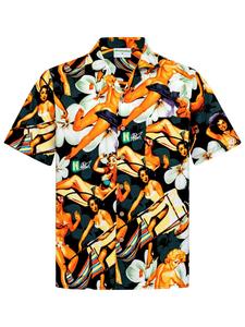 Рубашка на пуговицах классического кроя Hawaiihemdshop.de Flower Girls, черный