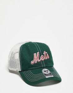 Кепка 47 Brand New York Mets script clean up trucker, зеленый