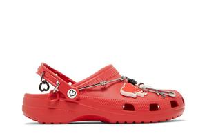 Кроссовки Crocs Karol G x Classic Clog Metal Hearts, красный