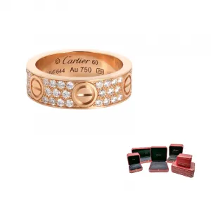 Cartier 18K розовое золото кольцо на палец женское с полной огранкой бриллиантами