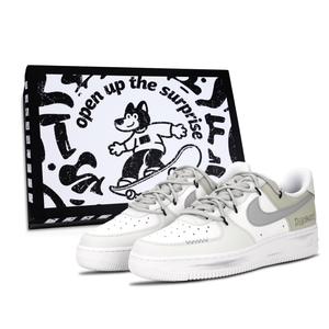 Кроссовки Air Force 1 Air Force 1, Graffiti Street, износостойкие, низкие, для скейтбординга, унисекс, желто-зеленые Nike, Yellow Green