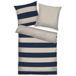 Постельное белье TOM TAILOR HOME «BOLD STRIPES в размере. 135х200см, 155х220см или 200х220см", новая спальня, на цветной фирменной молнии, цвет Dark Navy & Sunny Sand