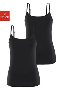 Топ Vivance спагетти (2 шт. в упаковке), с регулируемыми бретелями, черный