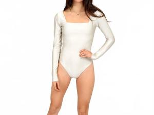 Квадратный вырез боди с длинными рукавами в жемчужном цвете RD Style, Pearl