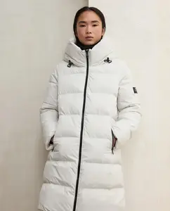 Женская стеганая куртка с застежкой-молнией, капюшоном и боковыми карманами Ecoalf, светло-серый