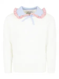 Вязаный свитер Mc2 Saint Barth Kids, кремовый