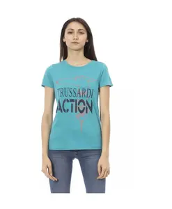 Футболка с коротким рукавом в спортивном стиле Trussardi, синий
