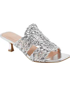 Женские босоножки Melvana на низком каблуке с плетением Bandolino, серебряный