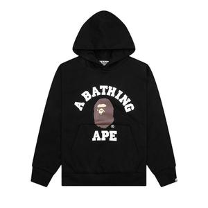Худи BAPE College Puffy Relaxed Fit Pullover Hoodie, Black