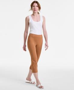 Женские утягивающие брюки-капри с эффектом утягивания живота JM Collection, Cashew Nut