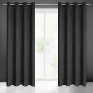 Штора ELIZA черная 140x250 см с люверсами Eurofirany