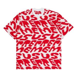 Футболка Supreme Stacked Intarsia, белый/красный