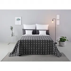 Покрывало для кровати my home Yolanda стеганое покрывало для детей и взрослых с реверсивным дизайном, смесь хлопка, с легкой набивкой, звезды My Home, антрацит