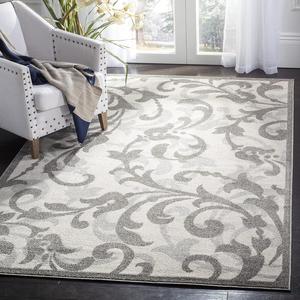 Ковер SAFAVIEH, 214 x 214 см, Amherst Collection, Ivory & Grey, цветочный орнамент, не линяет и прост в уходе, идеален для помещений с высокой проходимостью в гостиной, спальне (AMT428K)