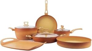 Набор для готовки Neware Comal с решеткой, 9 предметов, коричневый