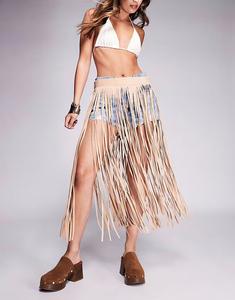 Южный пляжный макси-пояс с бахромой в загаре South Beach