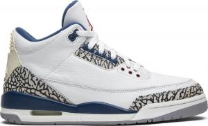 Кроссовки Air Jordan 3 Retro True Blue 2009, белый