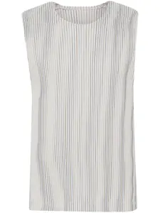 Плиссированный топ без рукавов Homme Plissé Issey Miyake, нейтральный