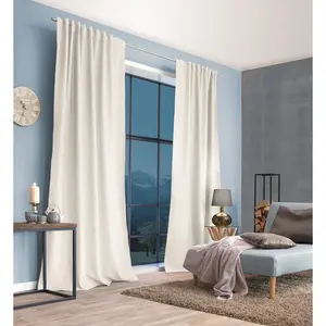 Занавеска PELLU с многофункциональной лентой 1 шт. ТЕРМОШЕНИЛЬ, однотонная Home Wohnideen, кремовыйово-белый