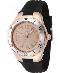 Женские кварцевые часы Angel 48854 PC21 с циферблатом из розового золота Invicta, black